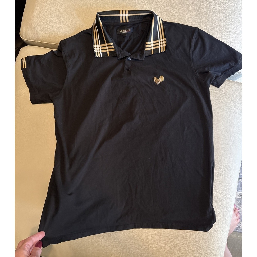 Men's Size Large Short Sleeve Black Polo Shirt. EUC